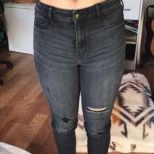 high rise super skinny black hollister jeans 5L